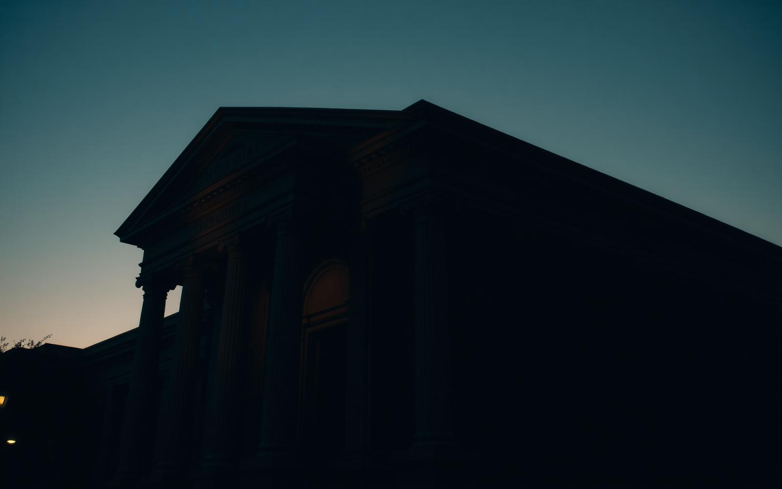 Toronto courthouse at dusk